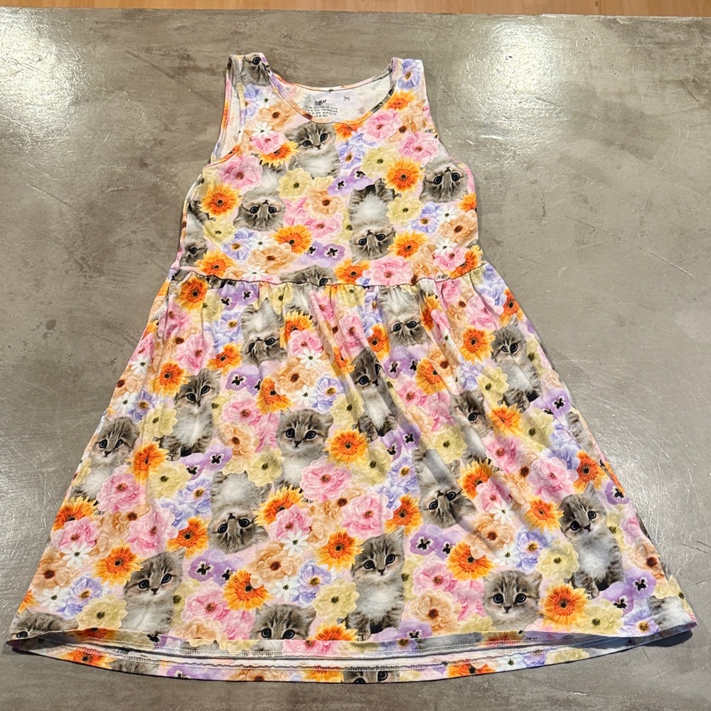 H&M Multicolor Floral Cat Print Dress